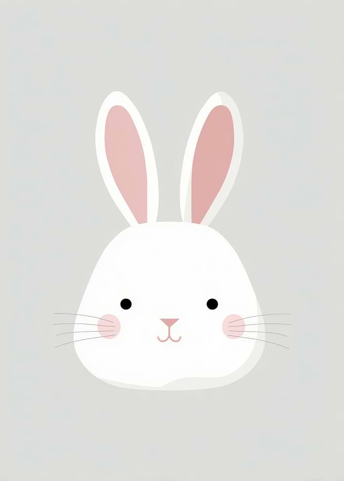 Cute Bunny Face Illustration