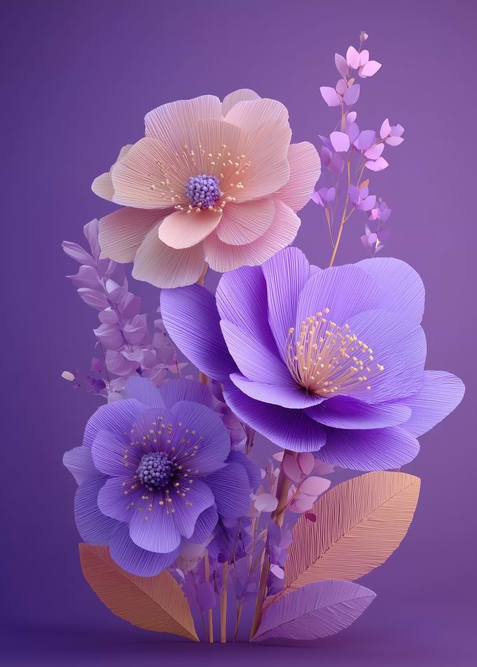 Purple and Peach Floral Arrangement