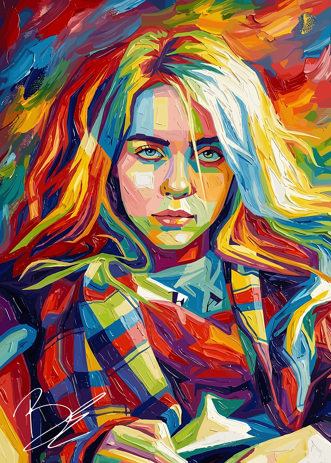 Vibrant Portrait of Billie Eilish