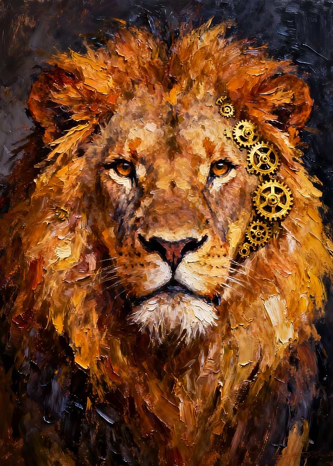 Steampunk Lion Portrait