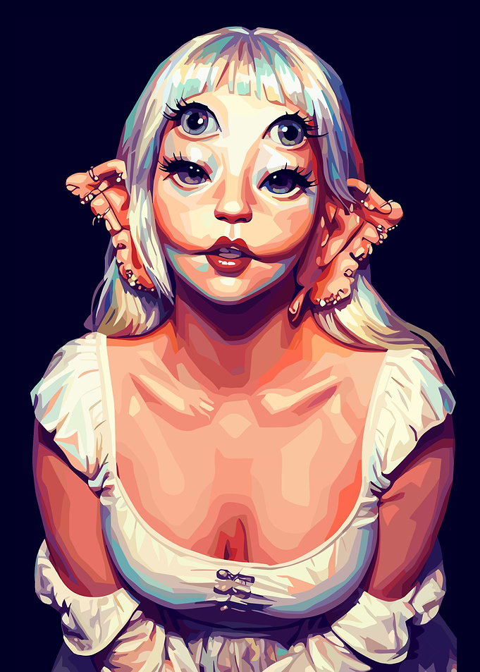 Surreal Portrait of a Multi-Eyed Melanie Martinez