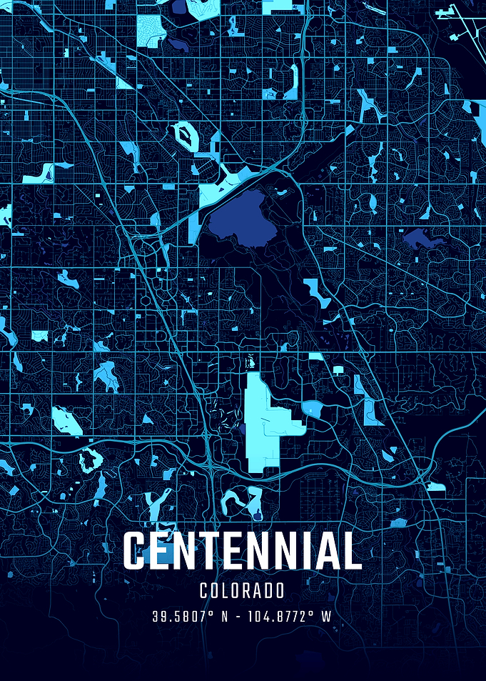 Centennial Colorado Midnight City Map