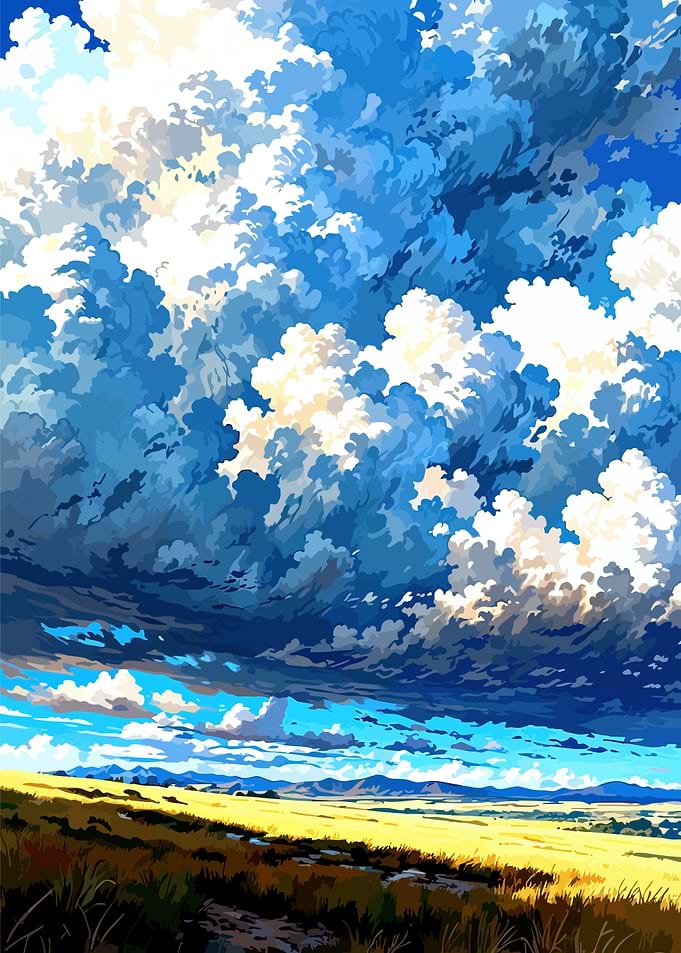 Dramatic Sky Over Golden Field