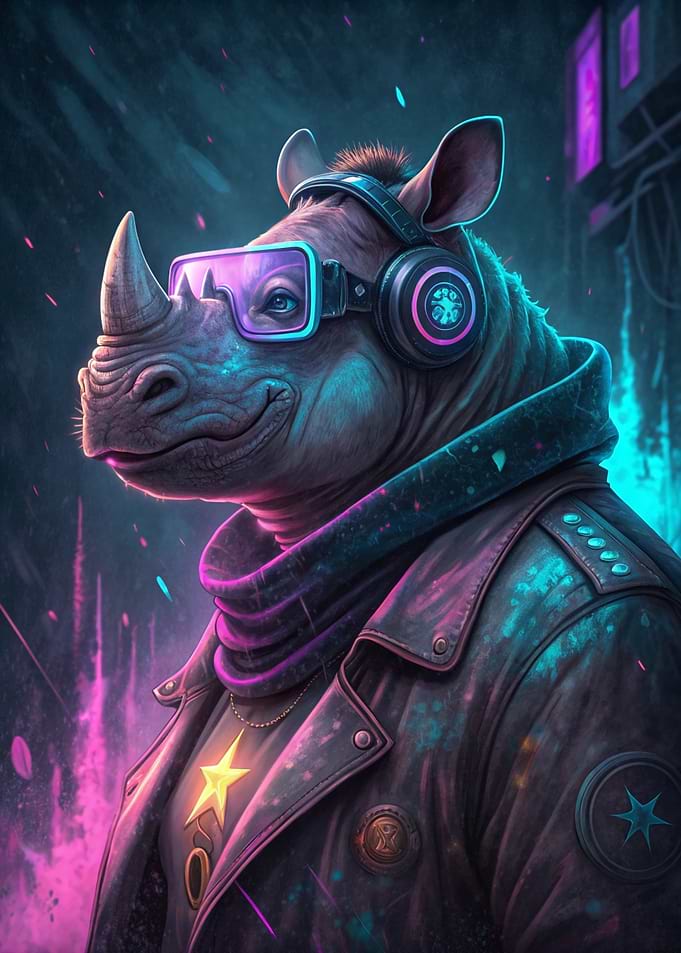 Cyberpunk Rhino DJ