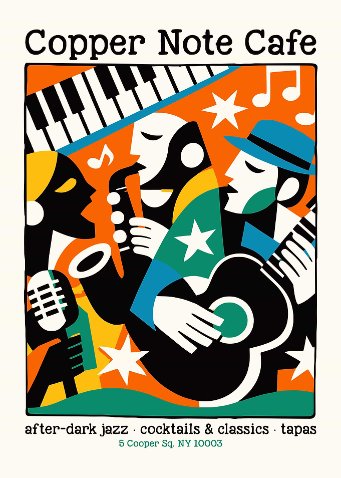 Copper Note Cafe Jazz Poster