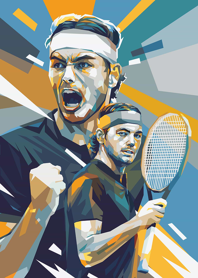 Taylor Fritz in colorful style