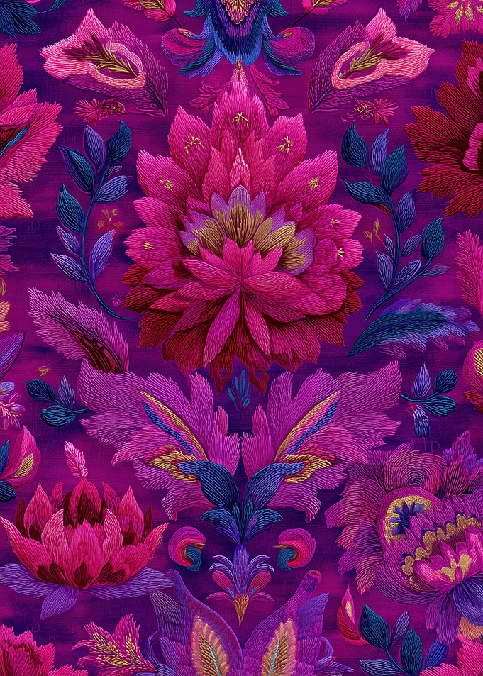 Vibrant Embroidered Floral Pattern
