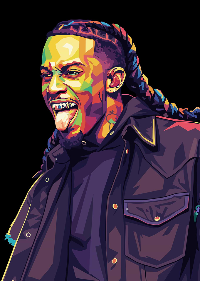 Colorful Portrait of Rapper