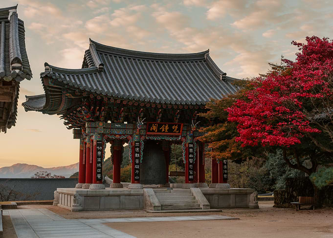 Korean Temple Sunrise
