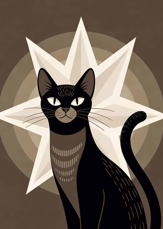Black Cat with Star