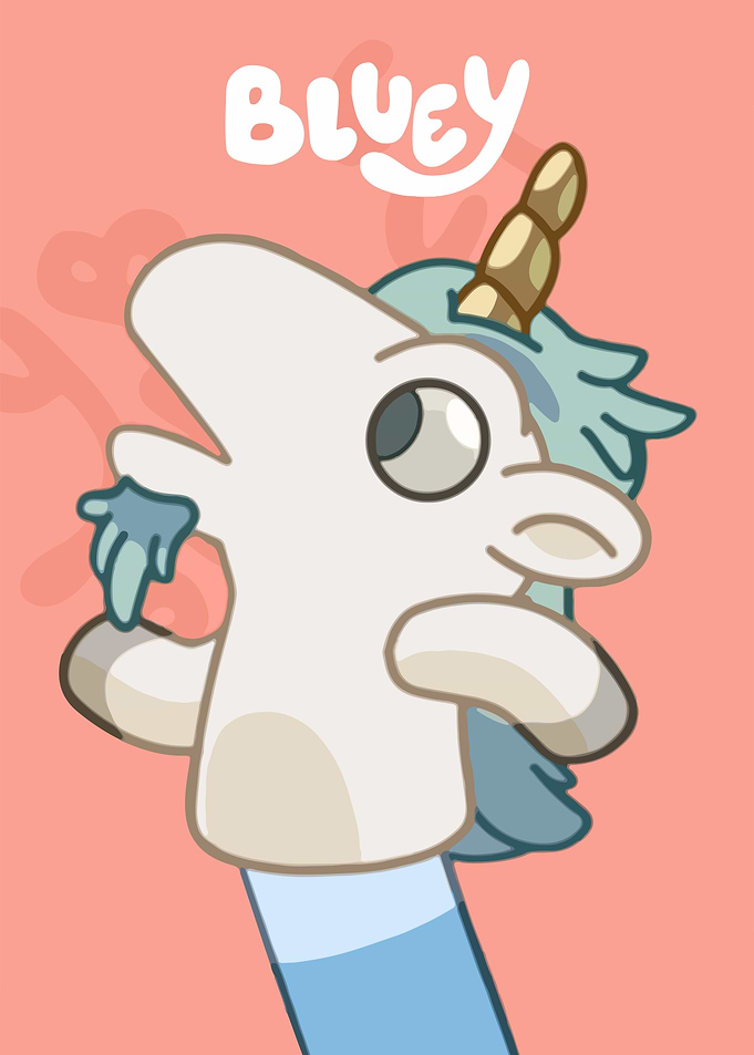 Bluey Unicorn Puppet