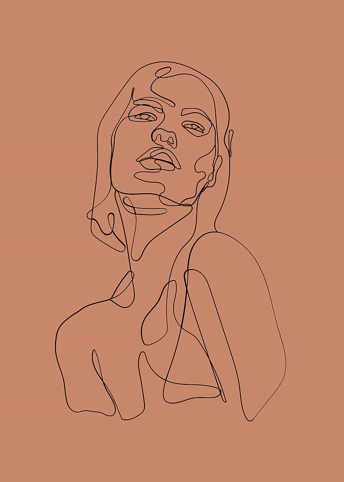 Minimalist Line Art Portrait
