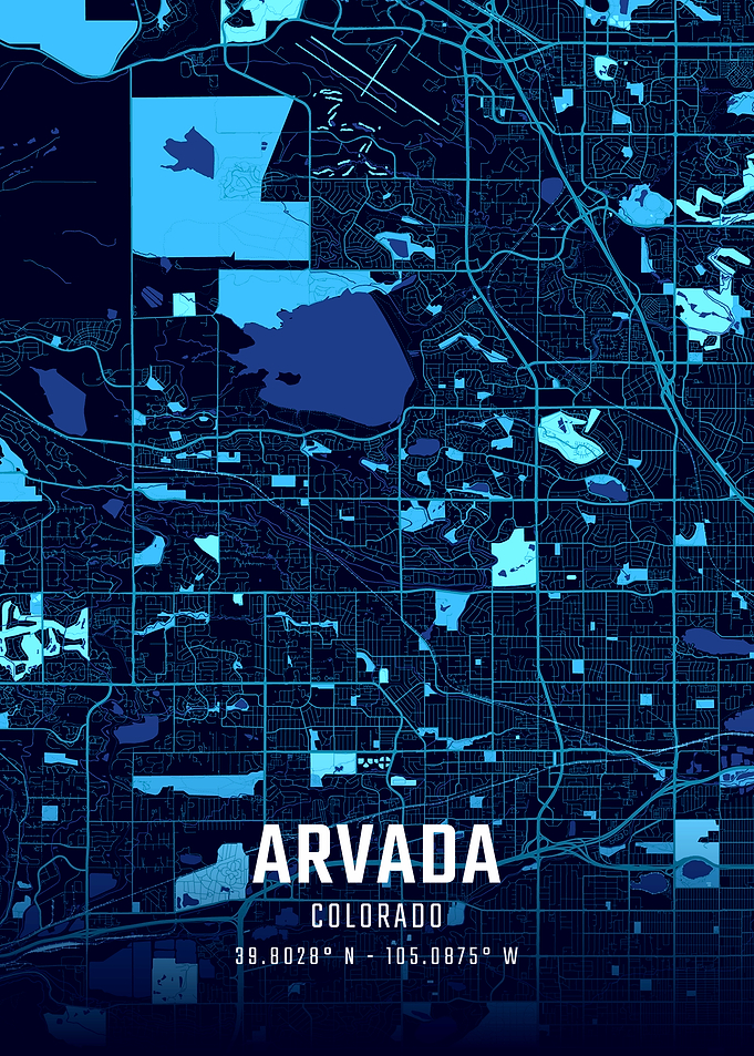 Arvada Colorado Midnight City Map