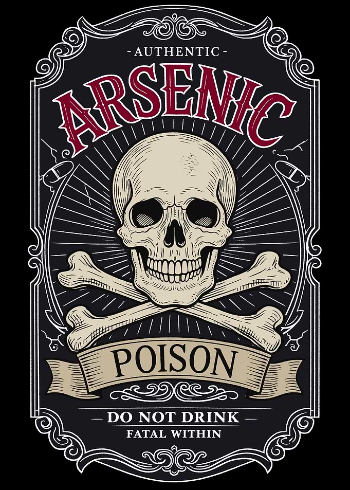 Arsenic Poison Skull and Crossbones Label
