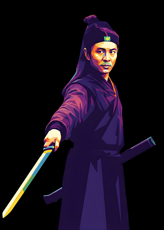 Warrior with Sword in Pop Art Style