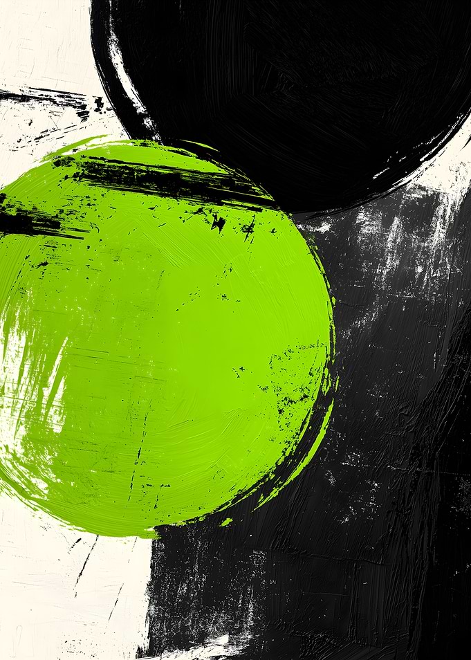 Abstract Circles with Brushstrokes