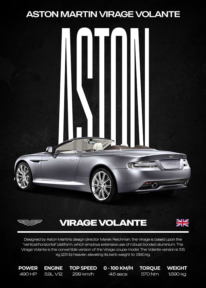Aston Martin Virage Volante Poster