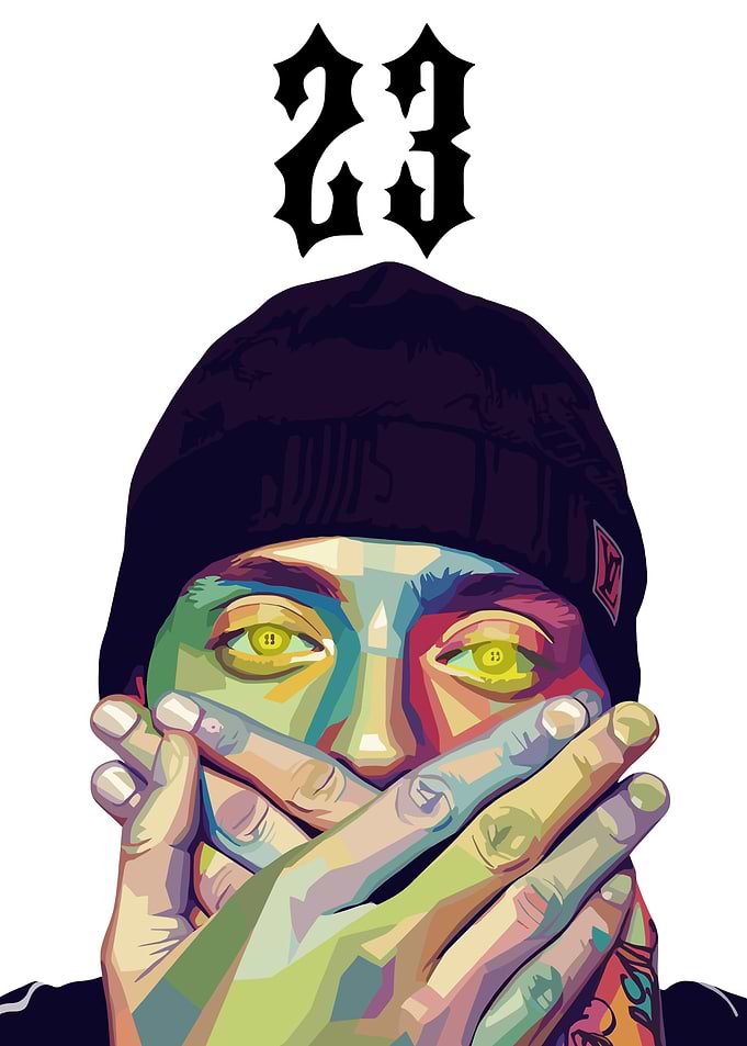 Pop Art Portrait with '23'