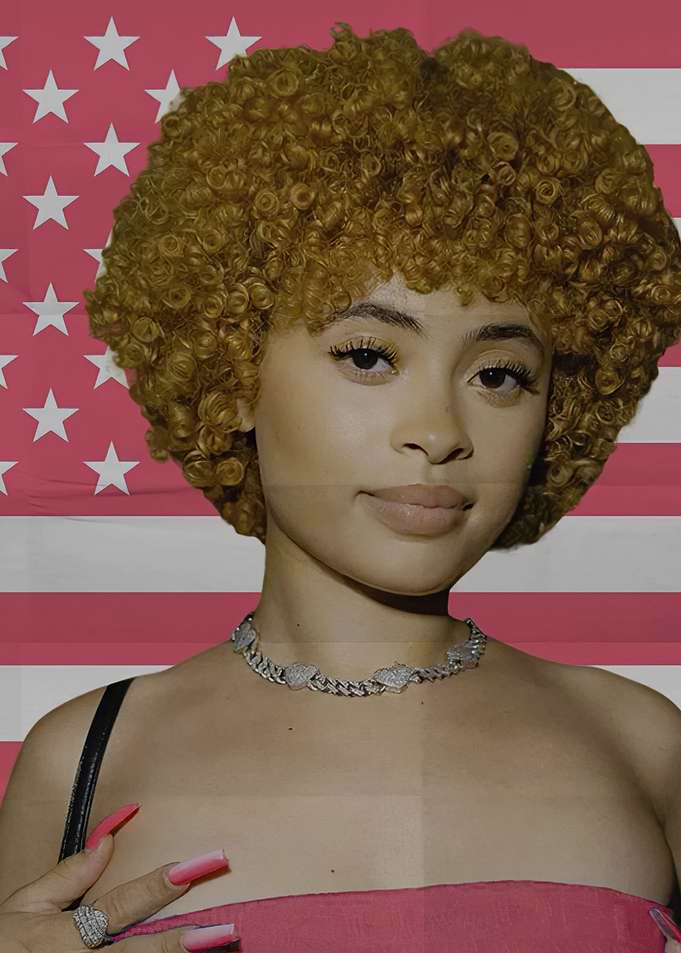 Ice Spice Poses in Front of American Flag