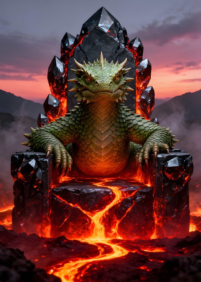 Dragon King on Lava Throne