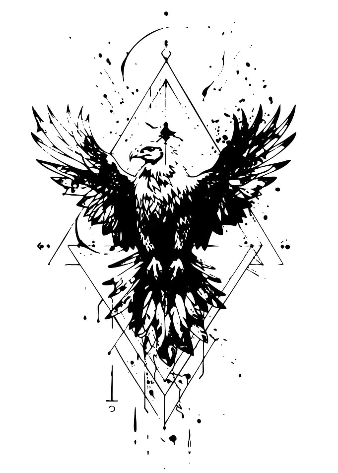 Tribal Eagle Geometric Design