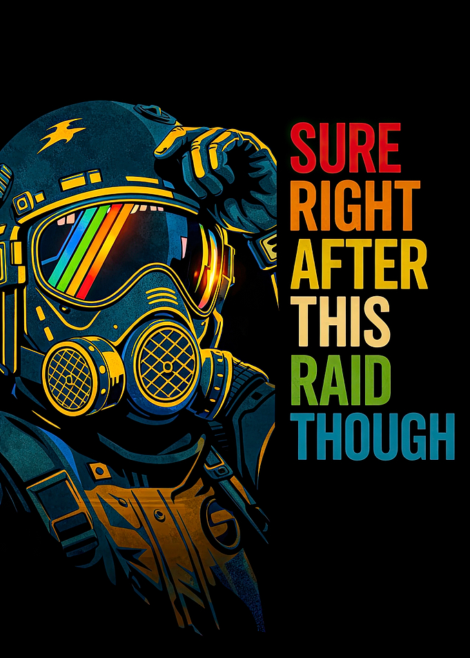 Gamer in Gas Mask with Rainbow Visor arc raiders