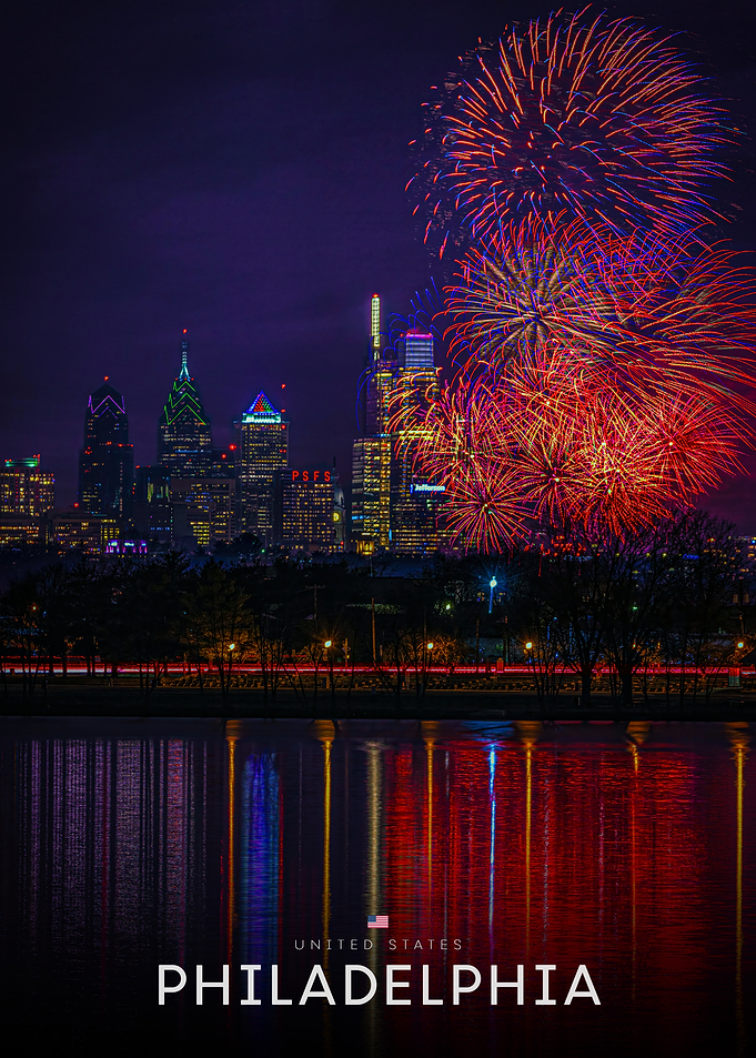 Philadelphia Skyline Fireworks