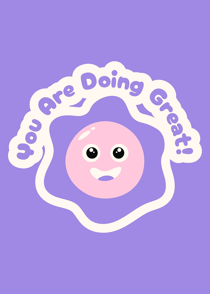 Cute Egg Character Saying You Are Doing Great