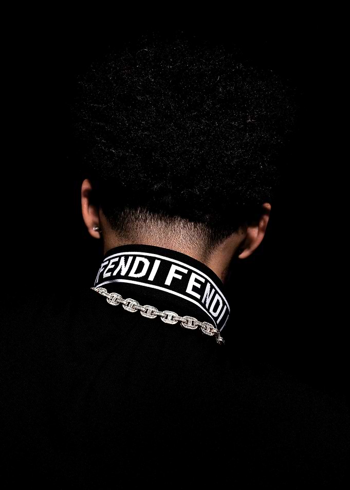 lil mosey with Fendi collar and chain