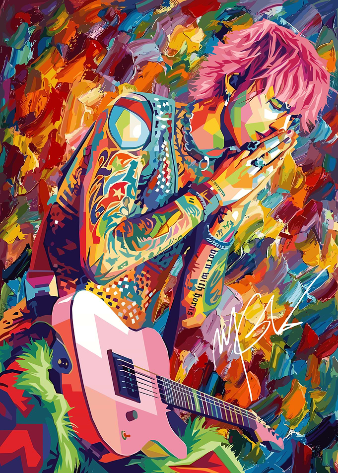 Machine gun kelly Pop art painting