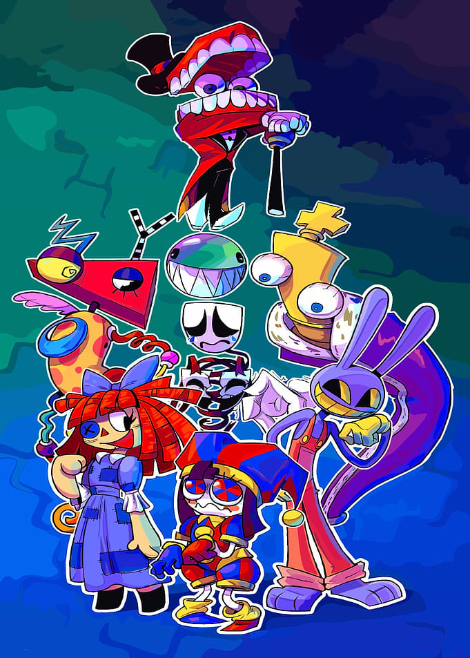 Whimsical Cartoon Characters Group