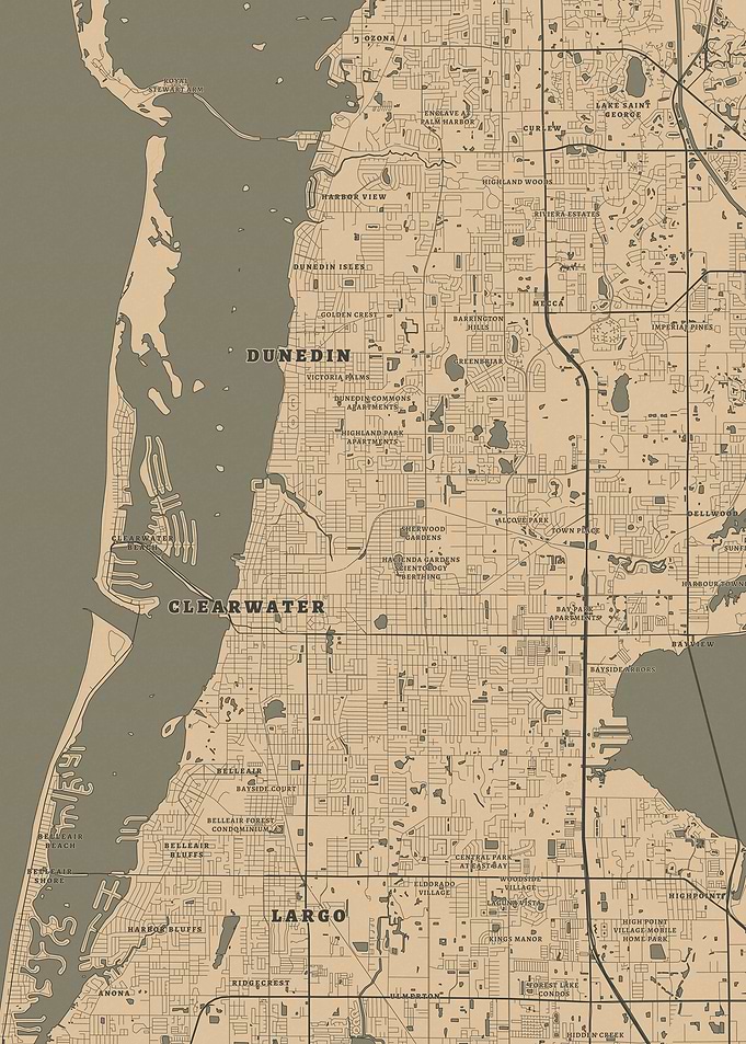 Clearwater, Dunedin, and Largo, Florida