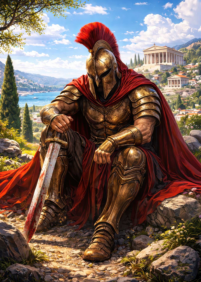 Spartan Warrior in Ancient Greece
