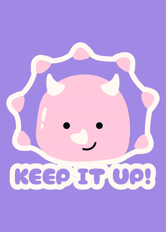 Cute Pink Triceratops with Text