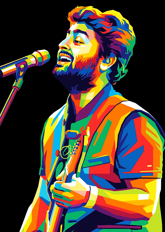 Colorful Arijit Singh WPAP Portrait