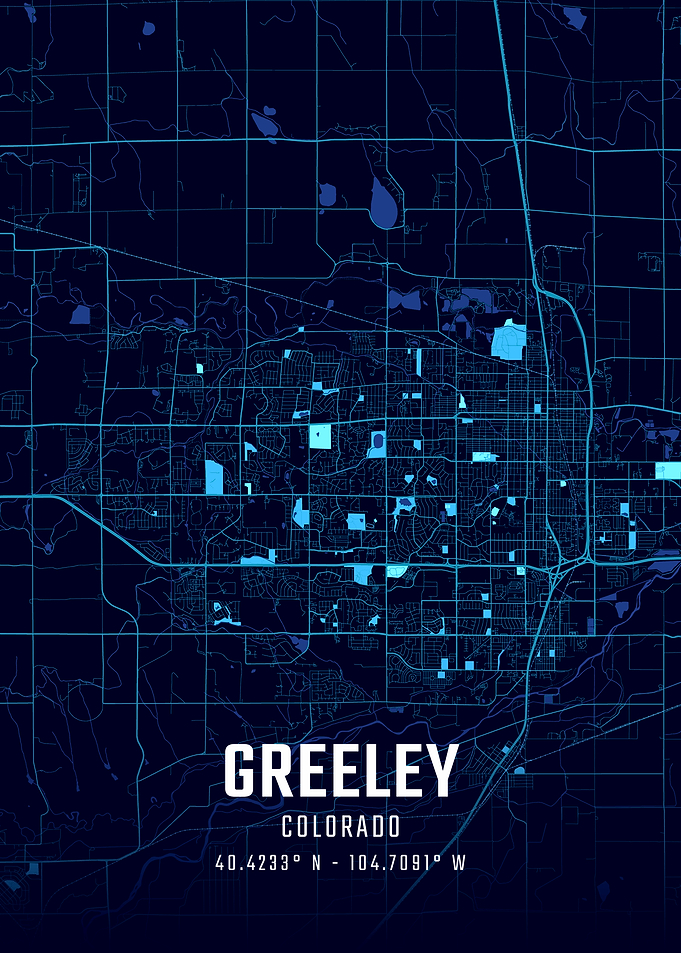 Greeley Colorado Midnight City Map