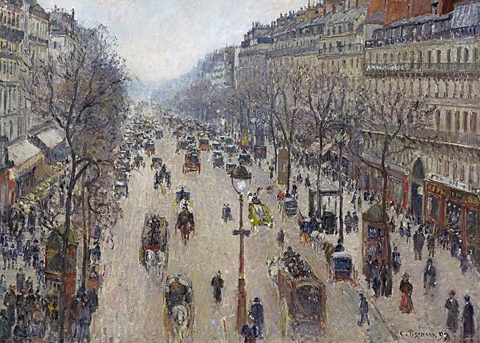 Parisian Boulevard in Winter