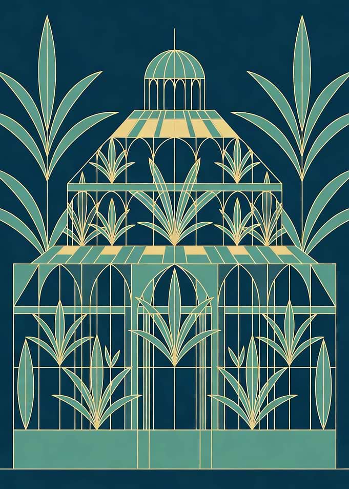 Greenhouse with Tropical Plants