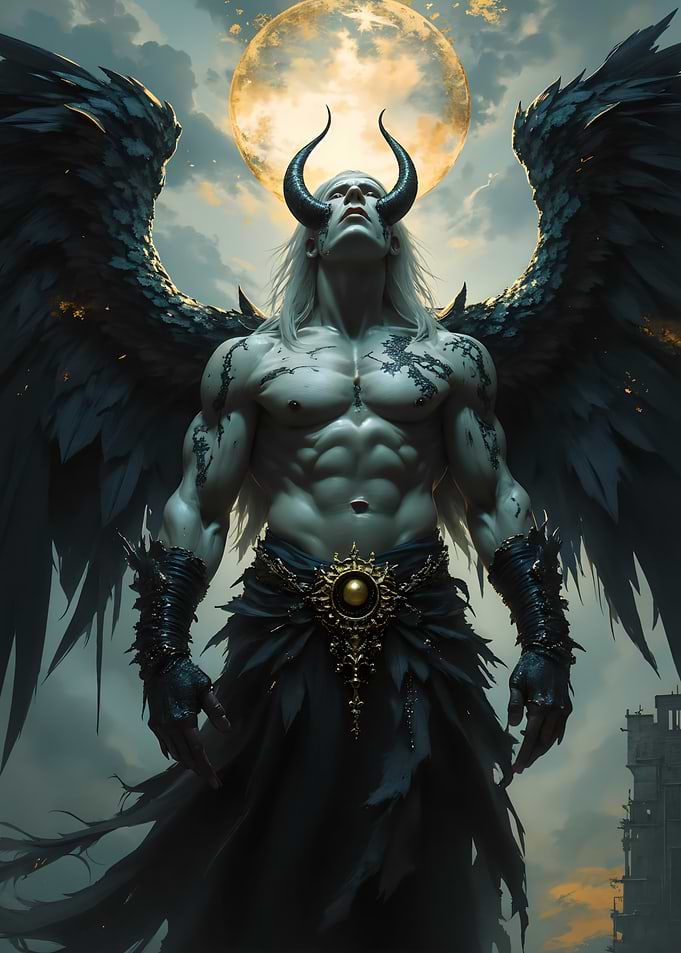Angelic Demon with Moon