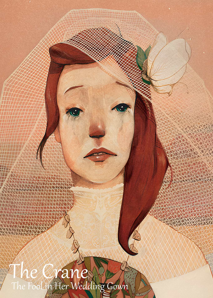 Crying Bride with Veil and Flower
