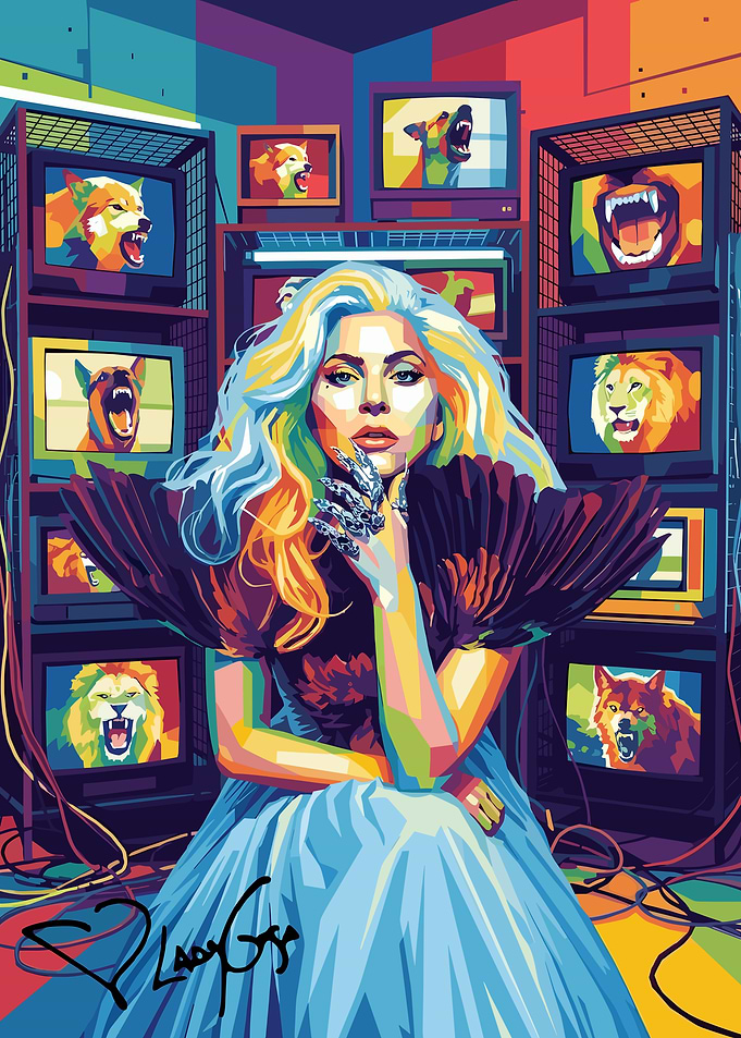 Lady Gaga Pop Art Portrait