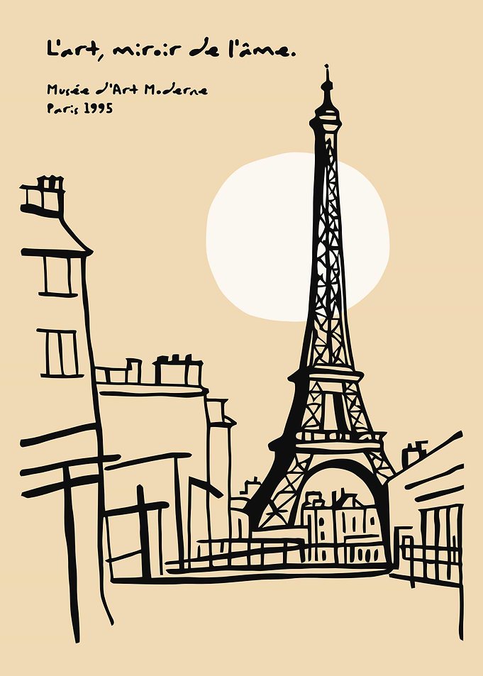 Parisian Scene with Eiffel Tower