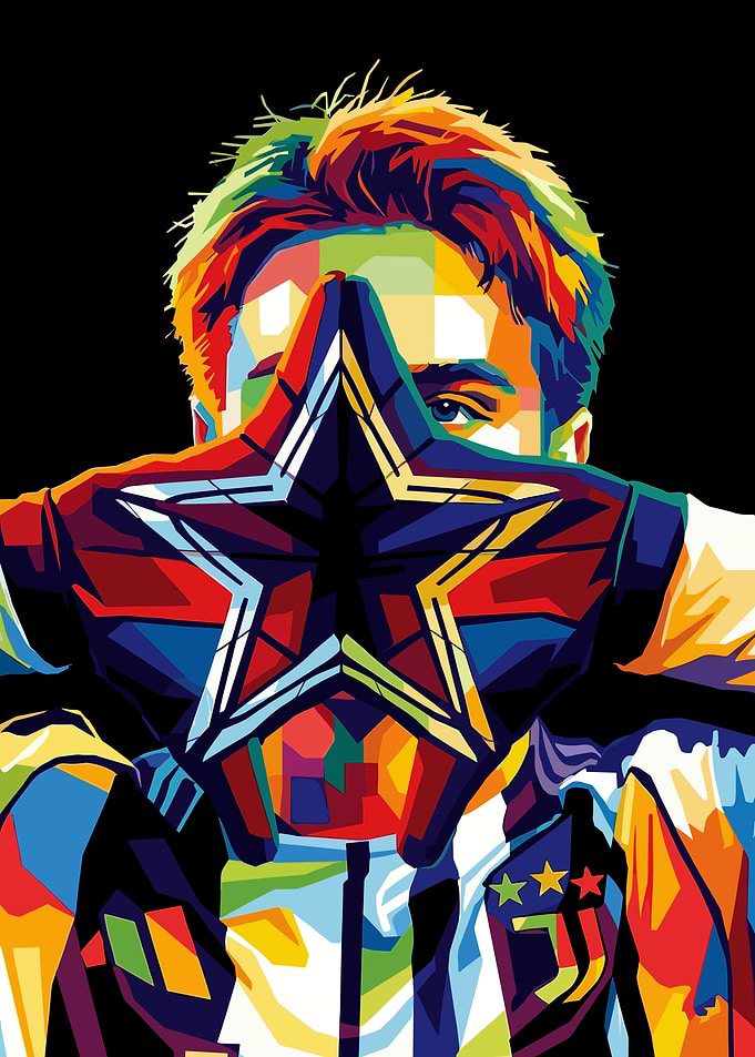 Kenan Yildiz Pop Art Football with Star