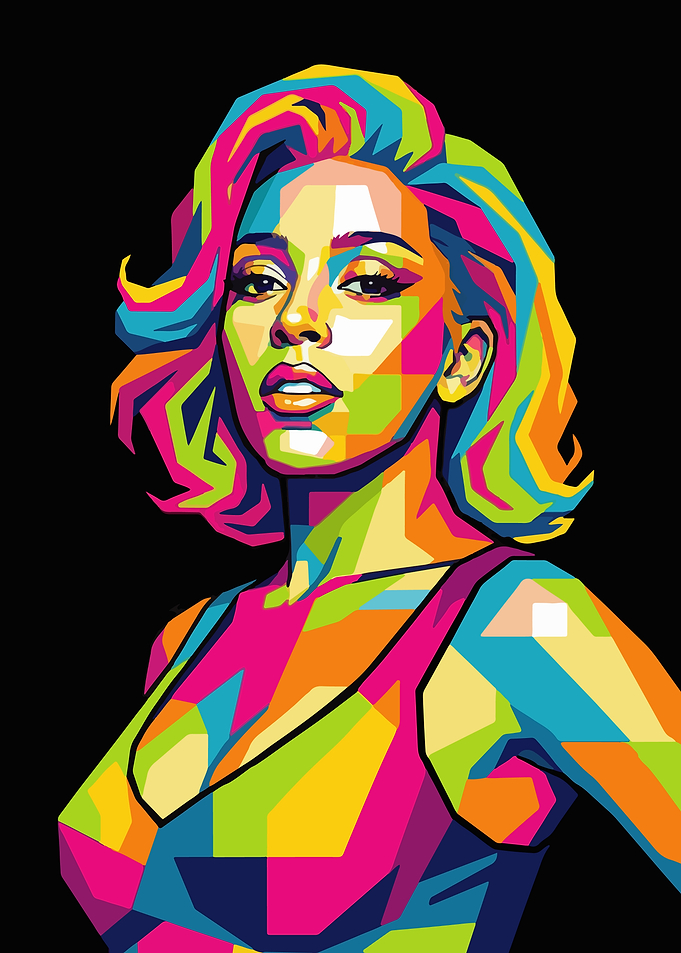 Colorful Pop Art Portrait of doja cat