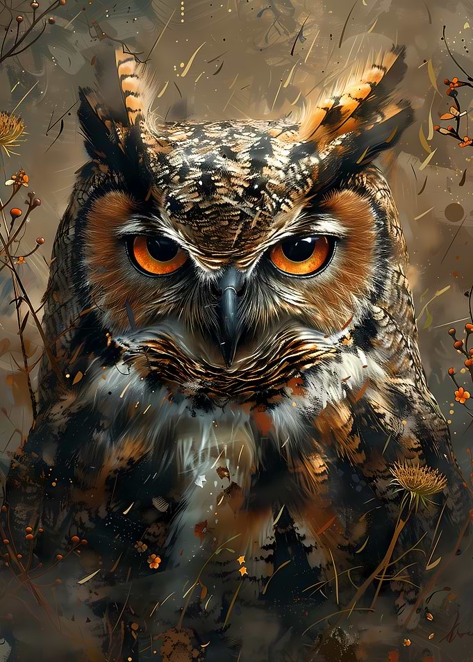 Intense Owl Portrait