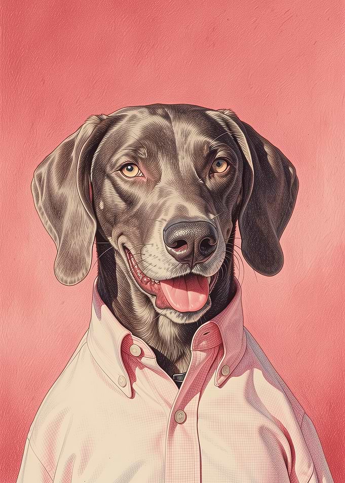 Dog in a Pink Shirt