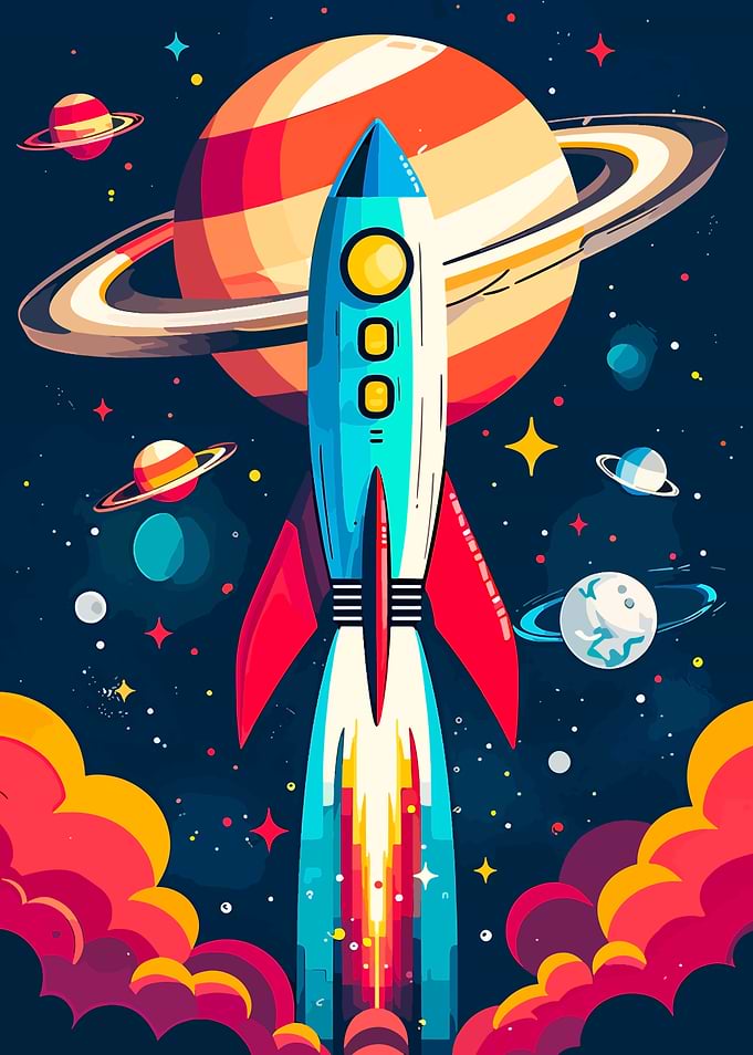 Rocket Launch in Space