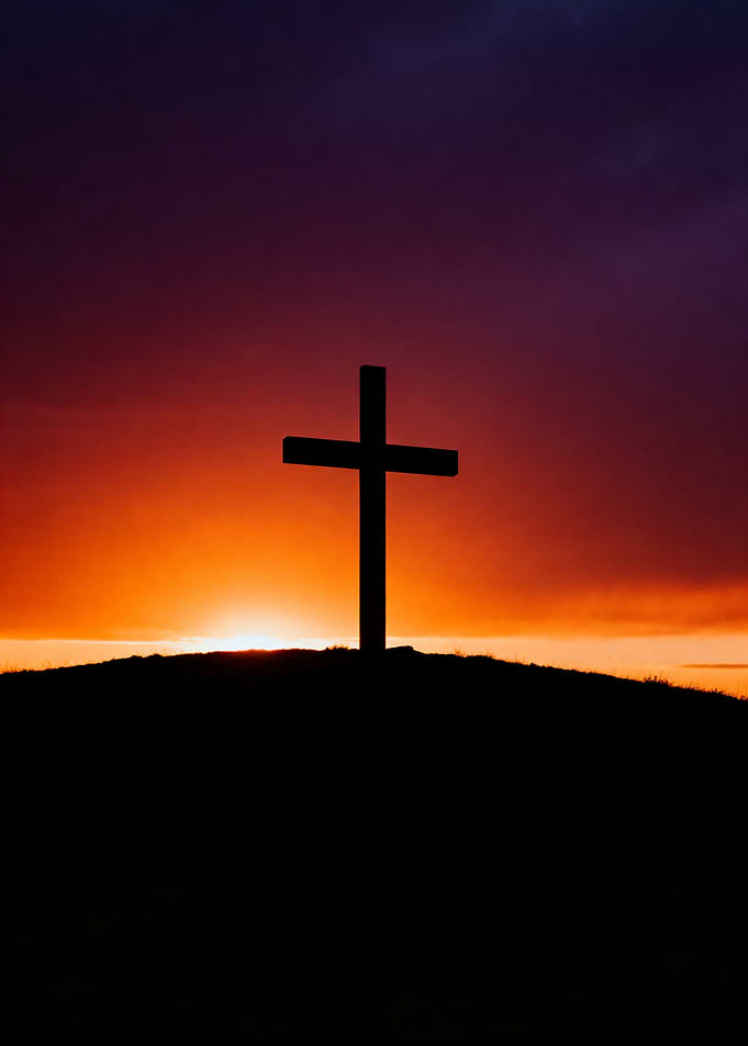 Cross Silhouette at Sunset