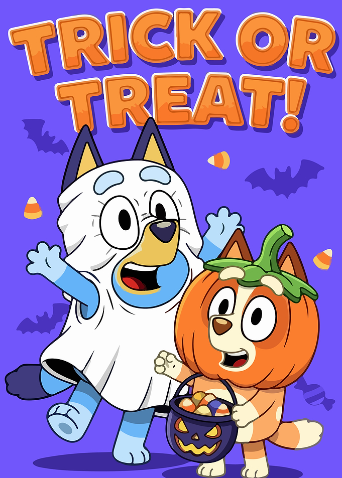 Bluey and Bingo Halloween Trick or Treat