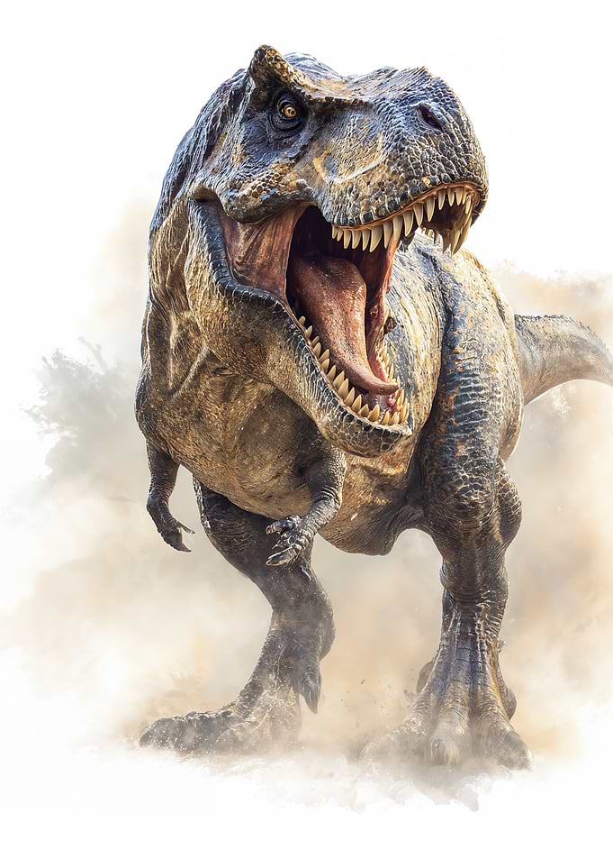 Roaring Tyrannosaurus Rex in Dust